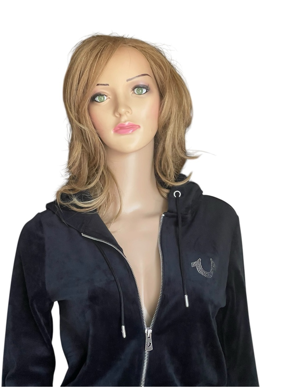 True Religion CRYSTAL HORSESHOE
VELOUR SHRUNKEN ZIP. front size S - Picture 8 of 16